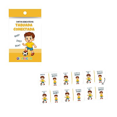 Cartas Educativas Tabuada Conectada - DiBrincar