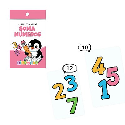Cartas Educativas Soma Números - DiBrincar