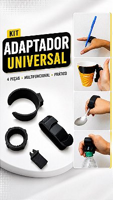 Kit Adaptador Universal para Talheres, Copos e Lápis - Alternativa 3D