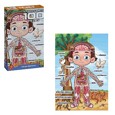Quebra-Cabeça 100 Peças Corpo Humano - Grow