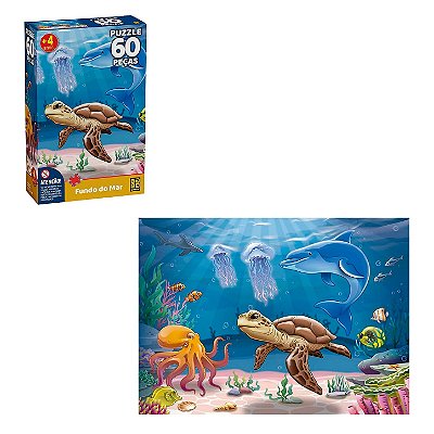 Quebra-Cabeça 60 Peças Fundo do Mar - Grow