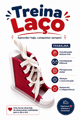 Treina Laço Aprendendo a Amarrar o Sapato Cadarço e Alinhavo