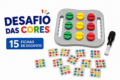 Jogo Desafio das Cores Sequência de Cores Raciocínio e Coordenação Motora - Alternativa 3D