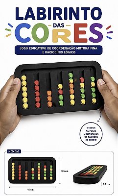 Labirinto Das Cores Jogo Educativo De Coordenação Motora Fina e Raciocínio Lógico - Alternativa 3D