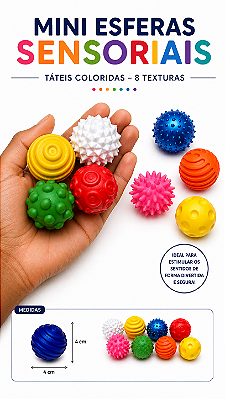 Mini Esferas Sensoriais Táteis Coloridas com 8 Texturas - Alternativa 3D