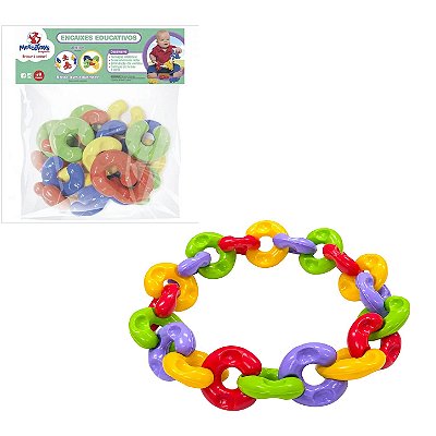 Corrente Didática Brinquedo de Encaixar 20 Peças - MercoToys