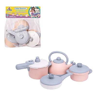 Kit Panelas Baby Gourmet Brincando de Casinha 4 Peças - MercoToys