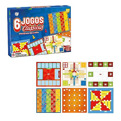 Jogo de Tabuleiro 6 Jogos Clássicos - Pais e Filhos