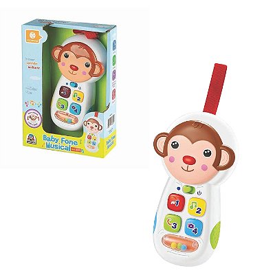 Baby Fone Musical Macaco com Luz e Som - Braskit