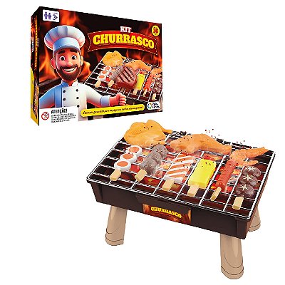 Kit Churrasco Infantil Com Churrasqueira Faz De Conta - Pais e Filhos