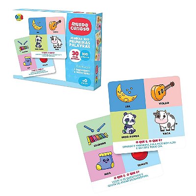 Minhas 100 Primeiras Palavras 330 Cards Grandes e 100 Palavras Estimula Linguagem e Interação - GGB Brinquedos
