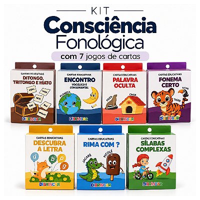 Kit Consciência Fonológica com 7 Jogos de Cartas