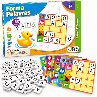 Jogo Forma Palavras com 160 Letras e 8 Cartelas - Pais e Filhos