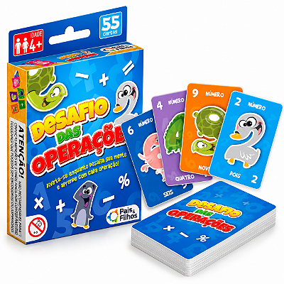 Jogo de Cartas Desafio das Operações 55 Cartas - Pais e Filhos