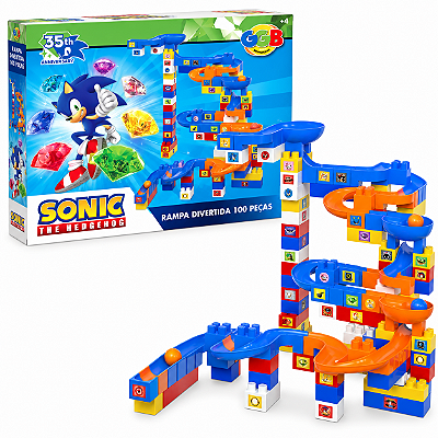 Rampa Divertida Sonic 100 Peças Brinquedo de Montar - GGB