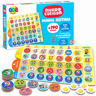 Minha Rotina com Mais de 190 Peças Brinquedo Educativo - GGB Brinquedos