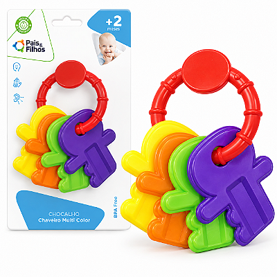 Chocalho Chaveiro Multicolor - Pais e Filhos