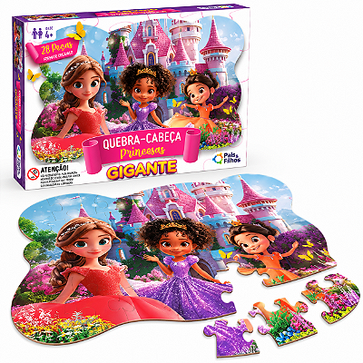 Quebra-Cabeça Gigante Princesas 28 Peças - Pais e Filhos