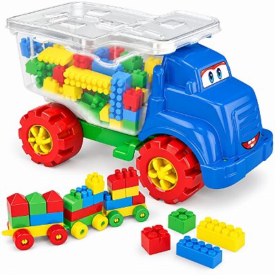 Babytruck Caminhão com 96 Blocos de Montar - GGB Brinquedos