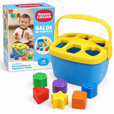 Balde das Formas Mundo Curioso - GGB Brinquedos