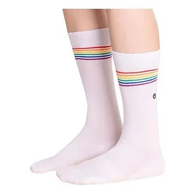 Meia Lupo Urban branco Listras 16300 37/44 - Par