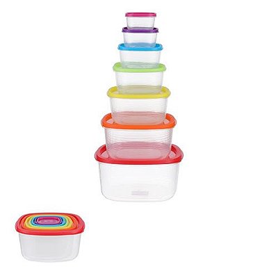 CONJUNTO DE POTES DE VÁRIOS TAMANHOS E CORES DIFERENTES