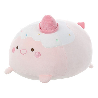Almofada Fofinha Pelúcia Sorvete Rosa Antialérgica Miniso
