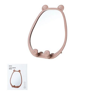ESPELHO DE MESA COM SUPORTE PARA CELULAR EM FORMATO DE URSO