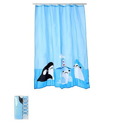 CORTINA PARA BOX - ESTAMPA DE BALEIA