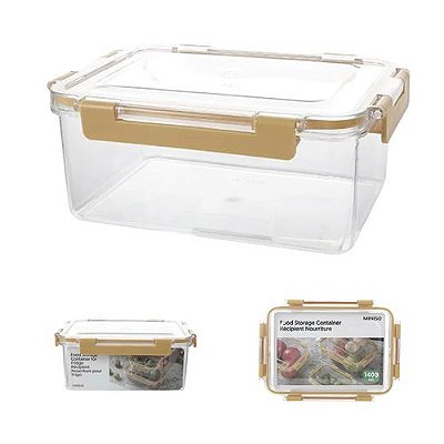 POTE PARA ARMAZENAR ALIMENTO - 1400 ML - AMARELO