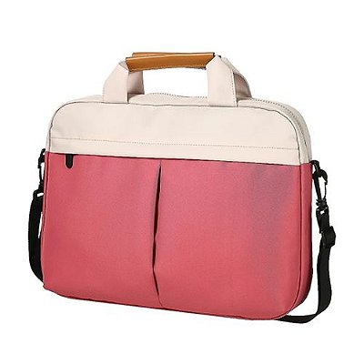 BOLSA PARA LAPTOP ROSA VERMELHO COM ALÇA 15 POL