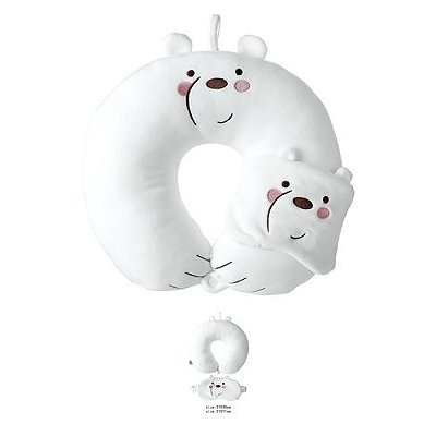TRAVESSEIRO FORMATO EM U URSO SEM CURSO/WE BARE BEARS COM MASCARA 4.0 POLAR