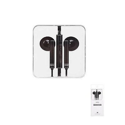 FONE DE OUVIDO, CONECTOR DE 3.5 MM, COR PRETO