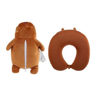 Almofada 2em1 Pelúcia/Pillow Urso sem Curso/WE BARE BEARS (Pardo)