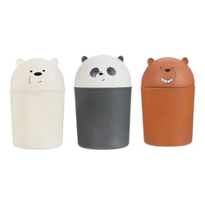 Lixeira de Mesa Ursos Sem Curso Miniso Pardo Polar Panda