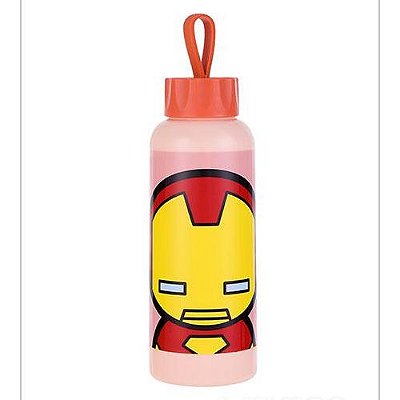 Garrafa de água Iron Man, 300ml. Série Marvel.