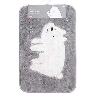 Tapete Tufado Cinza - Urso Sem Curso/WE BARE BEARS polar -  Tam 38 X 58 Cm