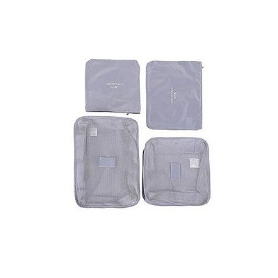 KIT ORGANIZADOR DE MALA ( 4 PEÇAS)CINZA