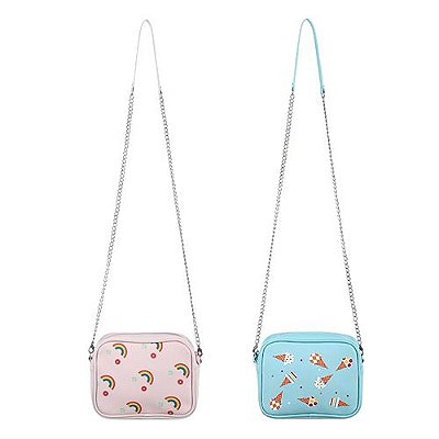 BOLSA TRANSVERSAL ARCO-IRIS TAMANHO 18,5x5,5x14,5cm.