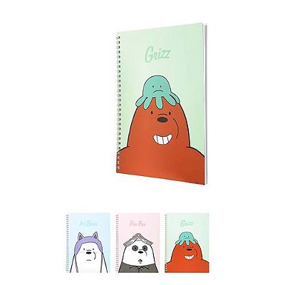 CADERNO COM 26 FOLHAS PAUTADAS MODELO URSO SEM CURSO/WE BARE BEARS