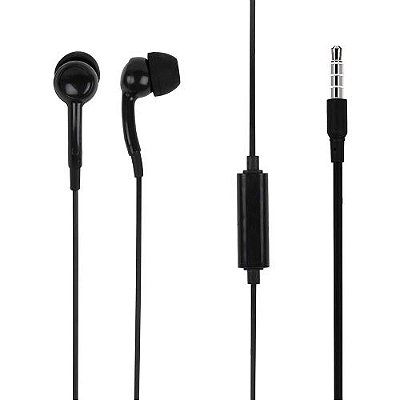 FONE DE OUVIDO, CONECTOR DE 3.5 MM, PRETO