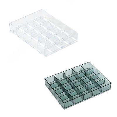 ORGANIZADOR DE JOIAS EMPILHÁVEL COM 20 DIVISÓRIAS TAMANHO 15X11cm.