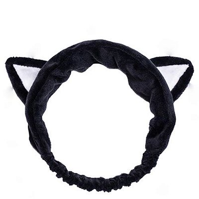 FAIXA DE CABELO PARA MAQUIAGEM MODELO ORELHINHA DE GATO COR PRETO