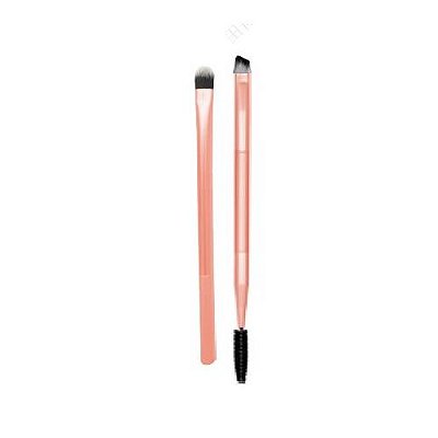 CONJUNTO COM 2 PINCEIS DE MAQUIAGEM COM APLICADOR DE RIMEL 14cm.