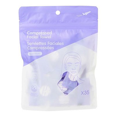 TOALHA FACIAL COMPRIMIDA 35 UNIDADES TAMANHO 20X15cm.
