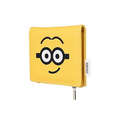 CARTEIRA UNISSEX COM 6 COMPARTIMENTOS E ZIPER LATERAL MODELO MINIONS
