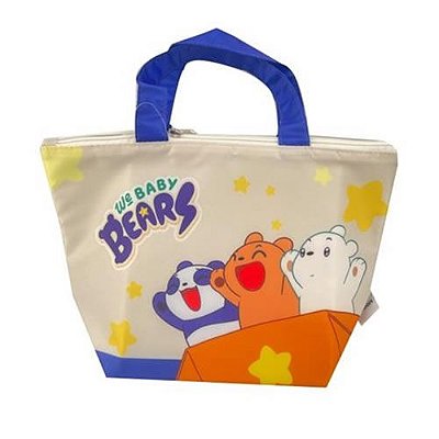 BOLSA TERMICA PARA MARMITA COM ALÇA MODELO WE BABY BEARS TAMANHO 32X21X11cm.