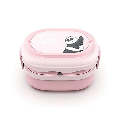 BENTO BOX COM DUAS CAMADAS MODELO URSOS SEM CURSO PANDA 1600ml.