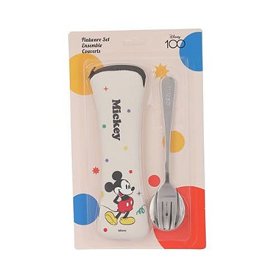 CONJUNTO DE TALHERES 2 UNIDADES GARFO E COLHER MODELO DISNEY MICKEY MOUSE