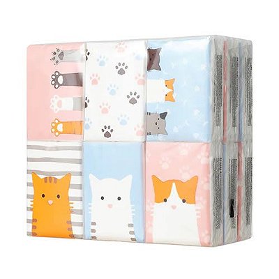 CONJUNTO COM 18 PACOTES DE LENÇOS DE PAPEL MODELO PETS TAMANHO 6,5X4cm.